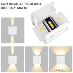 Aplique Led de interior-exterior 6W Modelo Cube Blanco Cálido