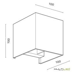 Aplique Led de interior-exterior 6W Modelo Cube Blanco Cálido
