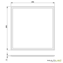 Panel Led Marco Blanco 60X60cm 48W Blanco Cálido