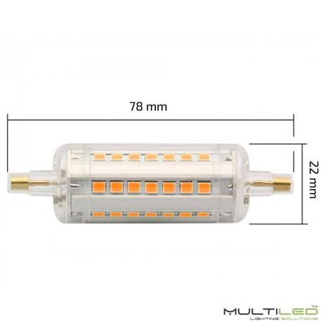 Bombilla LED R7S 360º 78mm 5W Blanco Frío (Regulable)