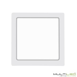 Plafón Downlight Led Cuadrado de superficie 18W Blanco Cálido.