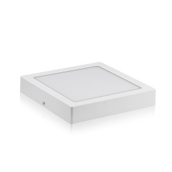 Plafón Downlight Led Cuadrado de superficie 18W Blanco Cálido.