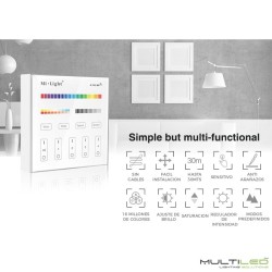 Controlador Mi-Light RGB+ CCT Dual Wifi a pilas táctil de superficie