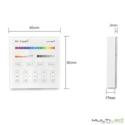 Controlador Mi-Light RGB+ CCT Dual Wifi a pilas táctil de superficie