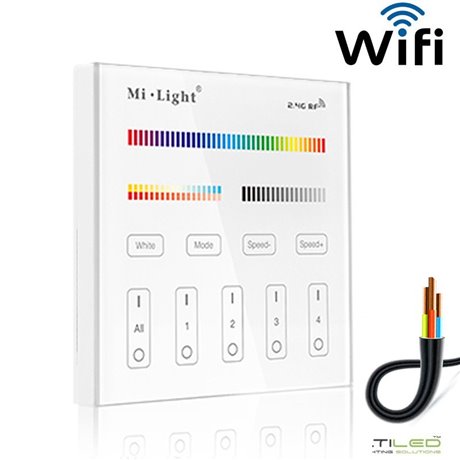 Controlador Mi-Light RGB+ CCT Dual Wifi AC180~240V táctil empotrable