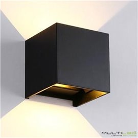 Aplique Led de interior-exterior Negro 6W Modelo Cube Blanco Cálido