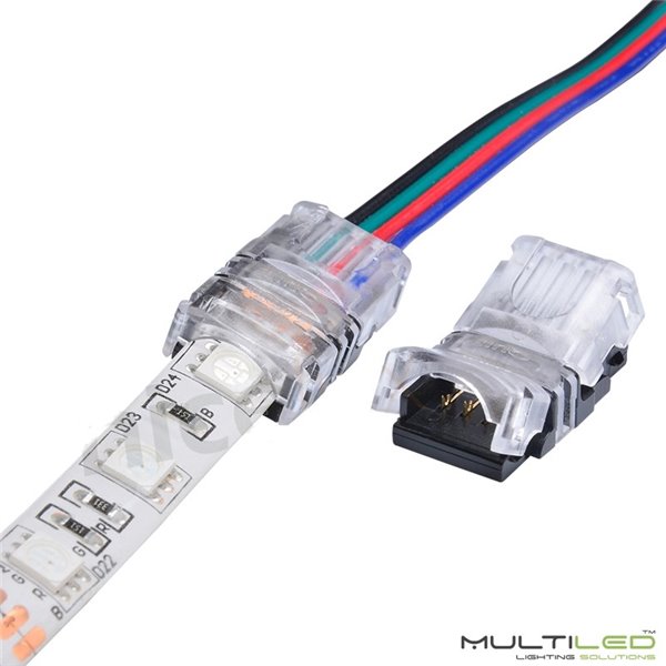 Conector rapido 4 Pines cable a tira IP20 para tira led SMD5050 RGB