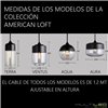Lampara Colgante Loft moderna Ventus Blanca y Cristal