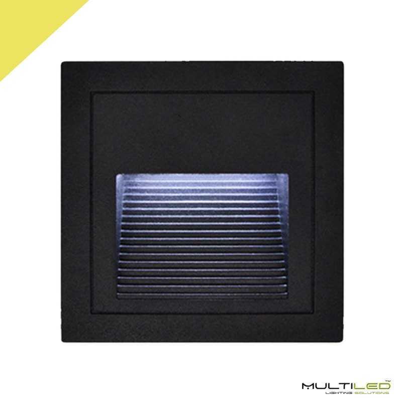 Baliza empotrable de pared Led negro 2W IP65 Exterior AC 220V Blanco Cálido