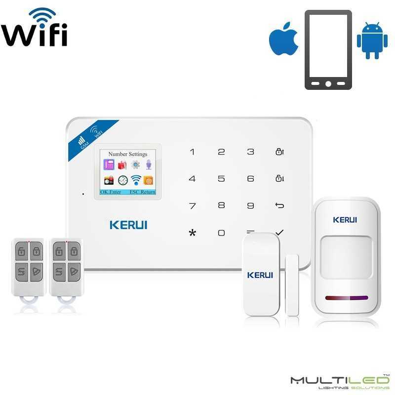 Kit básico de Alarma privada Wifi + GSM 3G 4G Mini tablet con control IOS y Android Kerui W18