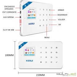 Kit básico de Alarma privada Wifi + GSM 3G 4G Mini tablet con control IOS y Android Kerui W18