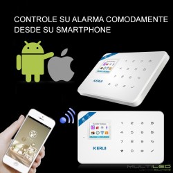 Kit básico de Alarma privada Wifi + GSM 3G 4G Mini tablet con control IOS y Android Kerui W18
