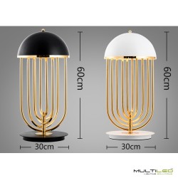 Lampara de mesa retro elegant Led G4 Belle Epoque Blanca