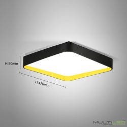 Lampara Led de Techo tipo plafón 48W Explorer Negra 4000k