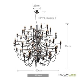 Lampara Colgante araña moderna Vintage de 50 brazos e14 Ø1000 Gino Sarfatti