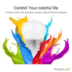 Bombilla Led Wifi Mi-light 9W RGB + CCT E27 compatible con Alexa y Google Home