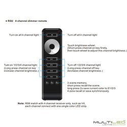 Mando a distancia Fat 4 canales 3SC Monocolor compatible con Pastillas Multiled Smart RF