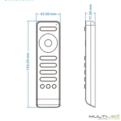 Mando a distancia Fat 4 canales 3SC Monocolor compatible con Pastillas Multiled Smart RF
