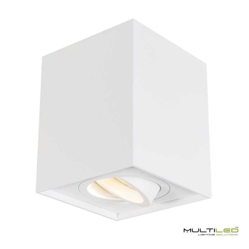 Aro de superficie para techo Cuadrado 1xGU10 Blanco