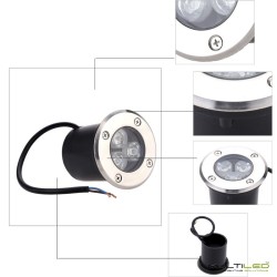 Foco empotrable de suelo Led 3W Blanco Neutro