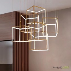 Lampara Led Colgante Mosaic 400x400x400mm 72W 3000k