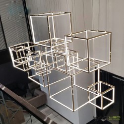 Lampara Led Colgante Mosaic 400x400x400mm 72W 3000k