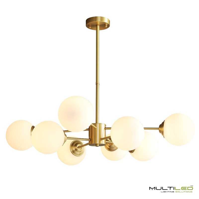 Lampara Colgante moderna G9 de 8 brazos Ø850 Nilo Oro