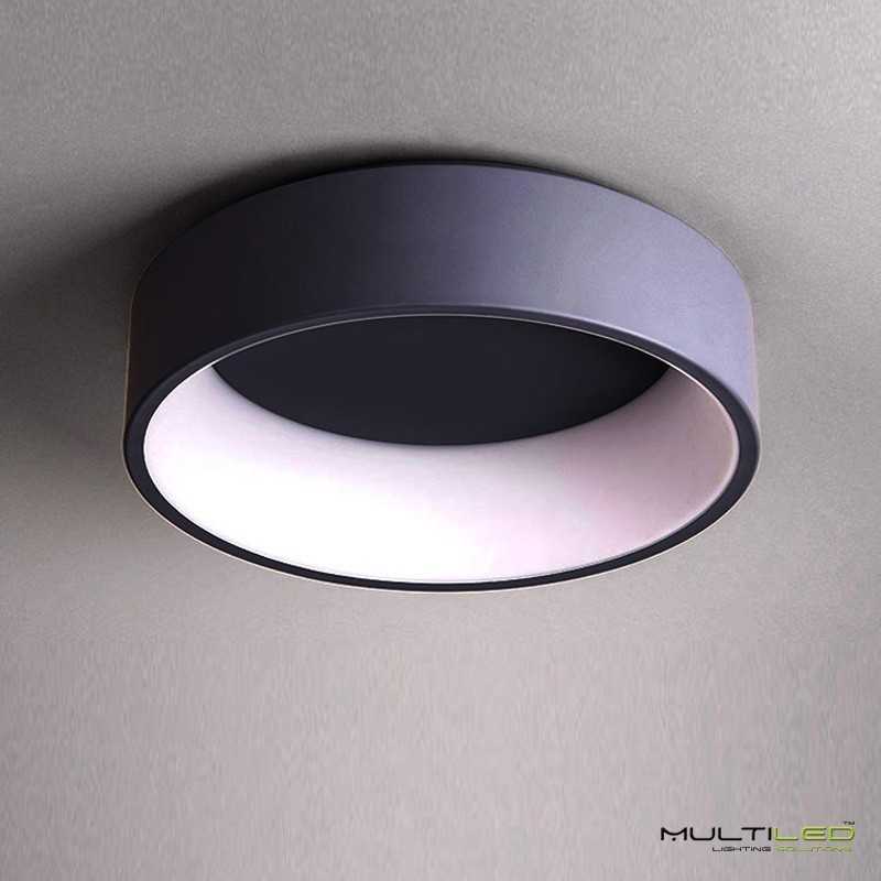 Lampara Led de Techo tipo plafón Mallorca Negra 24W 4000k