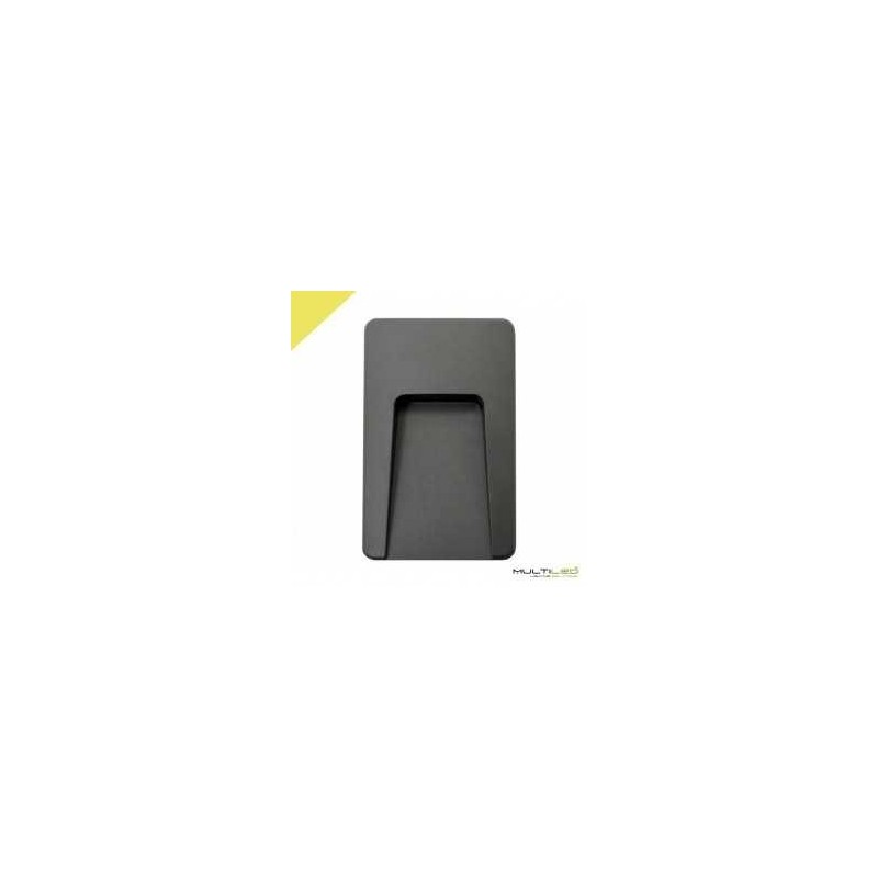 Baliza superficie de pared Led negro 3W IP65 Discreet slim Blanco calido