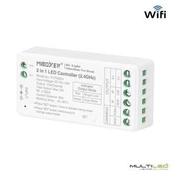 Receptor Controlador Wifi 2 en 1 tira led Monocolor + CCT MINI MiBoxer 12V-24V 12A auto sync