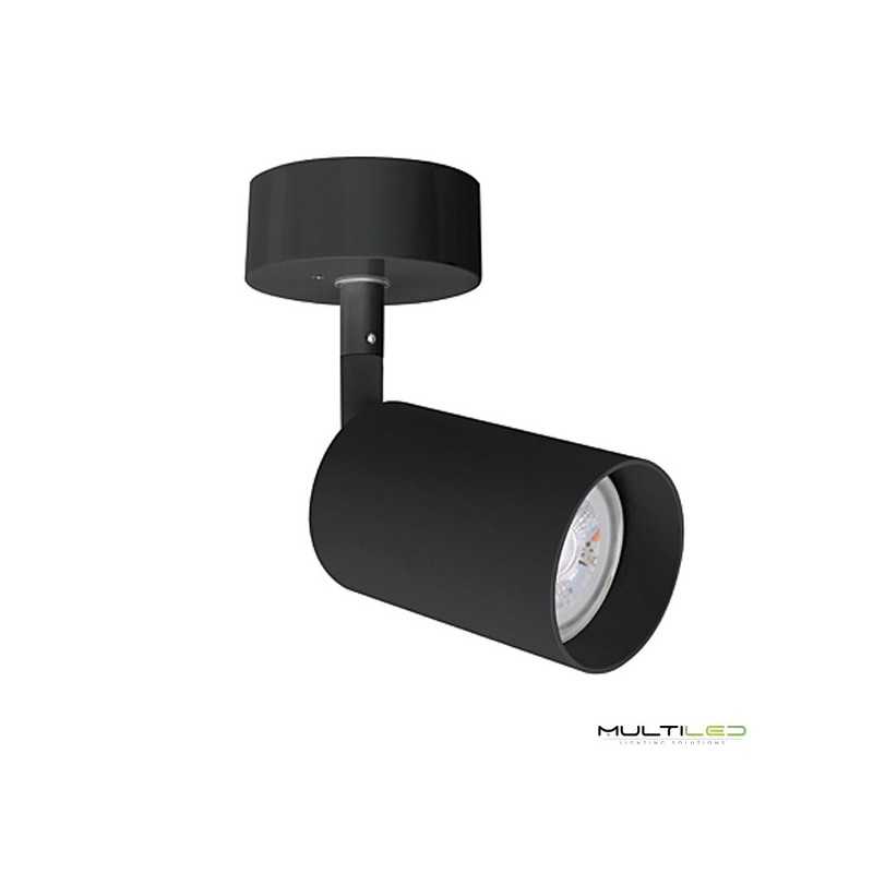 Aplique tubular orientable de superficie para lámpara GU10 Negro