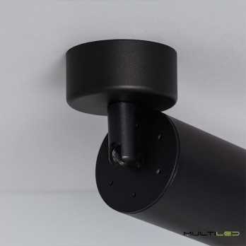 Aplique tubular orientable de superficie para lámpara GU10 Negro