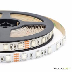 Tira led profesional SMD5050, 60Leds/Mt 10mm 12W/Metro IP20 12V RGB