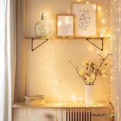 Guirnalda Alambre Led 2mt, Led Blanco Cálido