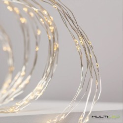 Guirnalda Alambre Led 2mt, Led Blanco Cálido