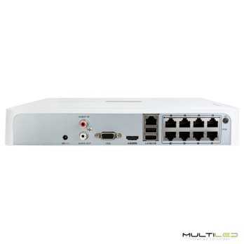 Grabador NVR Hikvision IP 8 CH PoE máx 6.0 Mpx H.265+ 60 Mbps Salida HDMI Full HD 1Sata Blanco