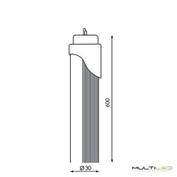 Tubo Led T8 Aluminio Especial PRO SMD2835 10W - 60cm Blanco Neutro