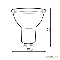 Dicroica Led GU10 7W Eco 100º Blanco Frio (Regulable)