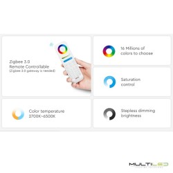 Dicroica Led inalámbrica Miboxer 6W RGB+CCT (2700k-6500k) GU10 RF 2.4ghz