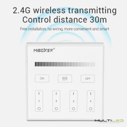 Mando a distancia tipo panel de pared de 4 zonas Miboxer Monocolor táctil RF 2.4ghz