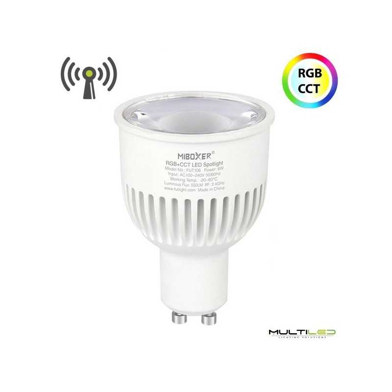 Dicroica Led inalámbrica Miboxer 6W RGB+CCT (2700k-6500k) GU10 RF 2.4ghz