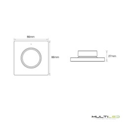 Mando a distancia tipo panel de pared de 1 zona Miboxer Mono + CCT giratorio RF 2.4ghz