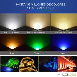 Foco Proyector Led inalámbrico Miboxer 50W RGB+CCT (2700k-6500k) IP65 RF 2.4ghz