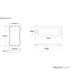 Kit Controlador y mando RF 2.4ghz tira led Inteligente RGB-RGBW SPI 5V-24V 8A
