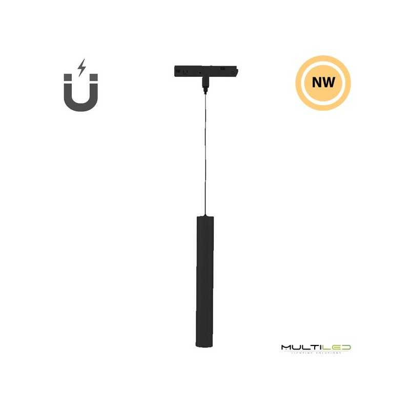 Lámpara colgante de carril Led Magnético 16mm 10W Osram 36º 48V Negro 4000K