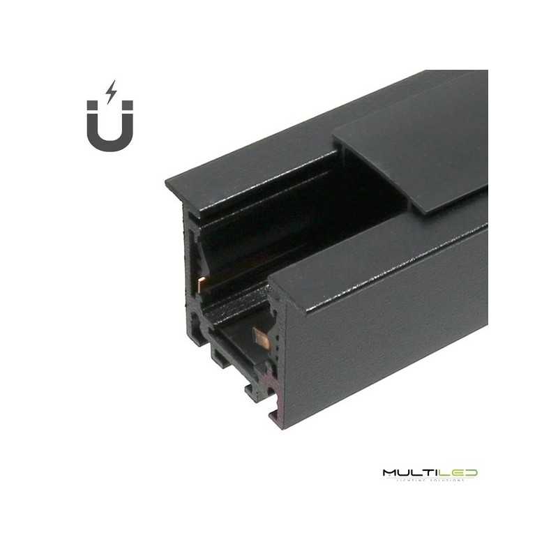 Carril empotrable Magnético 16mm 2 metros Negro