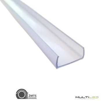 Perfil de PVC para tira led de superficie U (2mts)