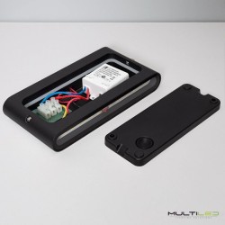 Aplique Led de Pared up down IP65 12W Modelo Felix Negro Blanco Neutro 4000k