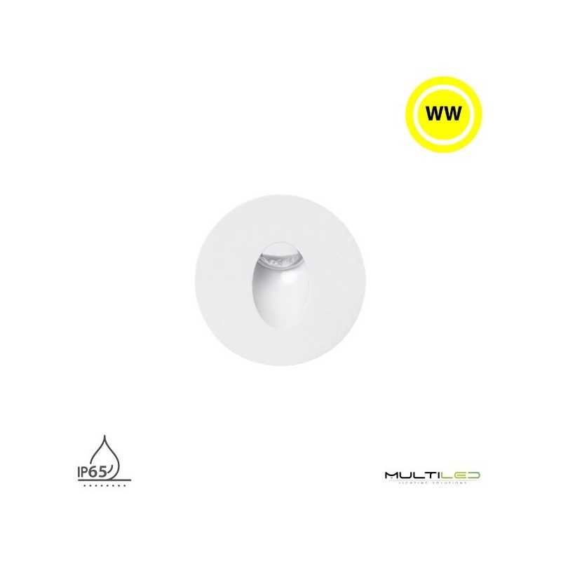 Baliza Led de interior empotrable circular 1W AC 220V Kalam Blanco Calido