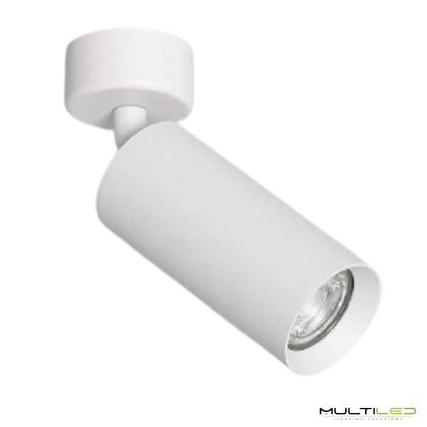 Aplique tubular orientable de superficie para lámpara GU10 Blanco